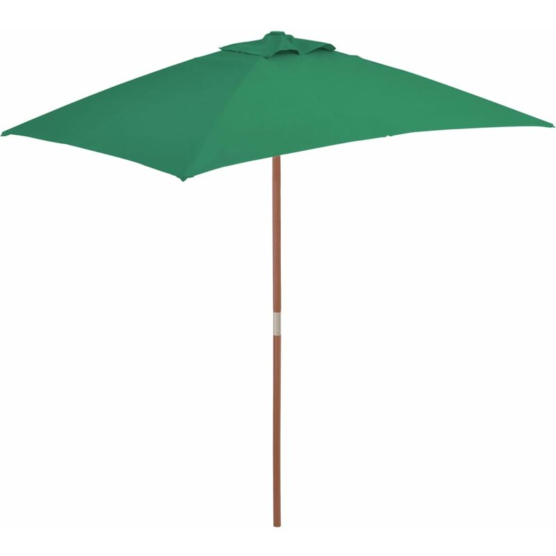 

YOUTHUP Sombrilla de jardín con palo de madera 150x200 cm verde - Verde