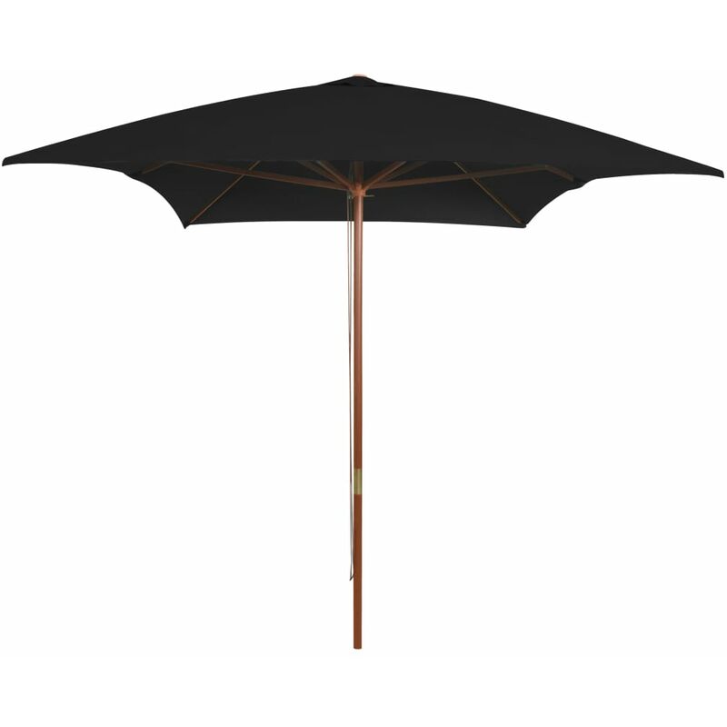 

YOUTHUP Sombrilla de jardín con palo de madera negra 200x300 cm - Negro