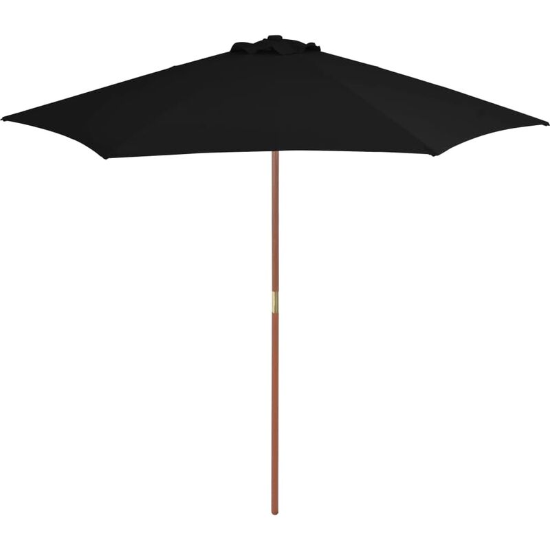 

Sombrilla de jardín con palo de madera negra 270 cm - Negro - Youthup