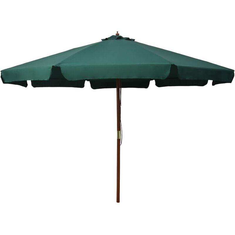 

Sombrilla de jardín con palo de madera verde 330 cm - Verde - Youthup