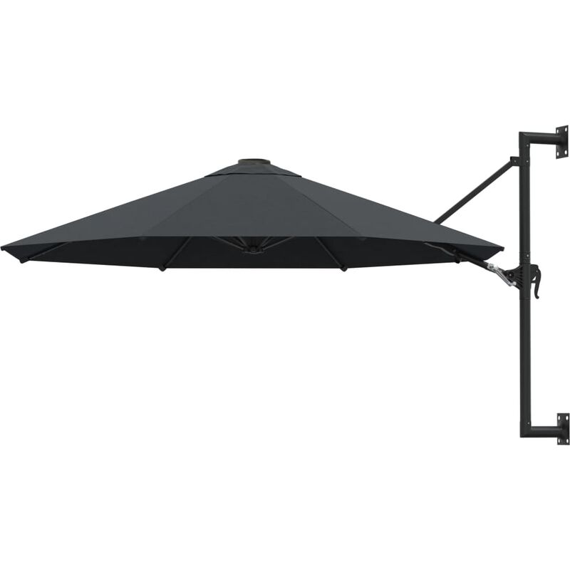 

YOUTHUP Sombrilla de pared con barra de metal 300 cm antracita - Antracita