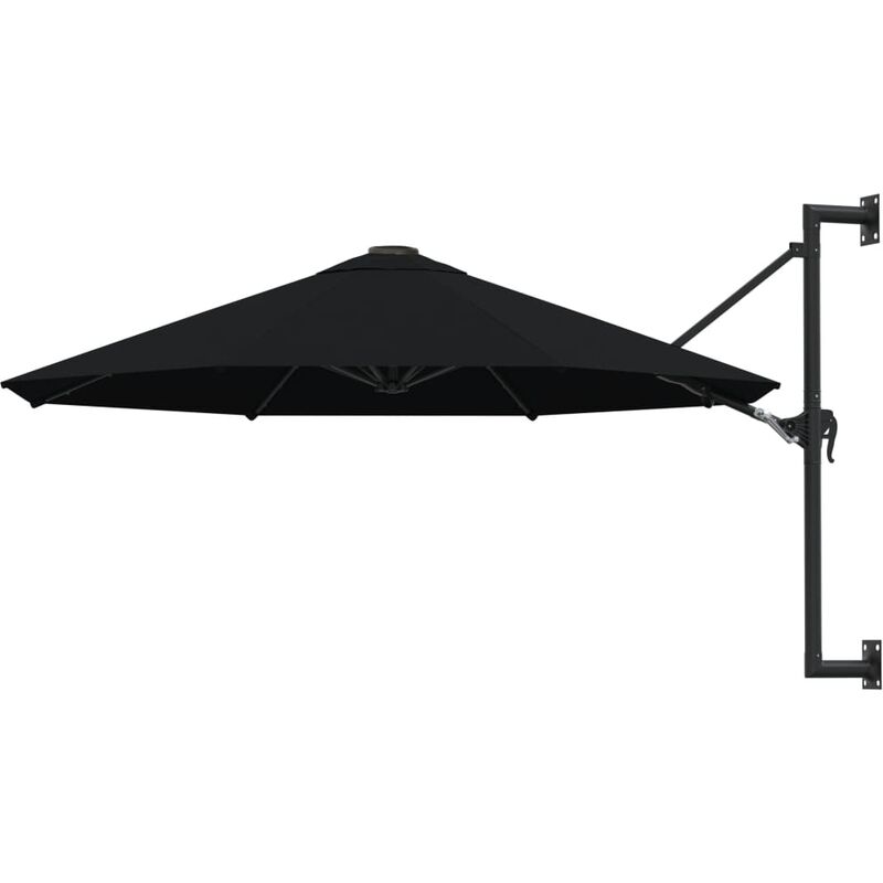 

YOUTHUP Sombrilla de pared con palo de metal negro 300 cm - Negro