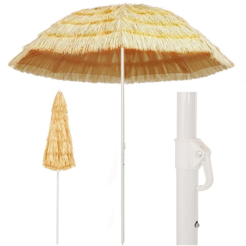 

YOUTHUP Sombrilla de playa estilo Hawai natural 240 cm - Beige