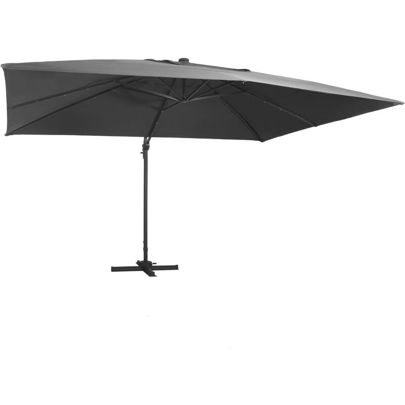 

Sombrilla voladiza con LED poste aluminio antracita 400x300 cm - Antracita - Youthup