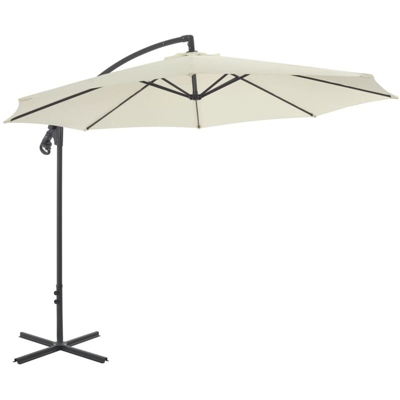 

YOUTHUP Sombrilla voladiza con poste de acero 300 cm arena - Beige