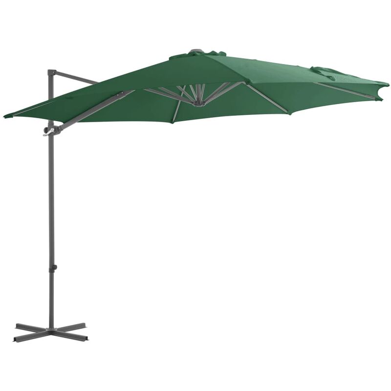 

YOUTHUP Sombrilla voladiza con poste de acero verde 300 cm - Verde