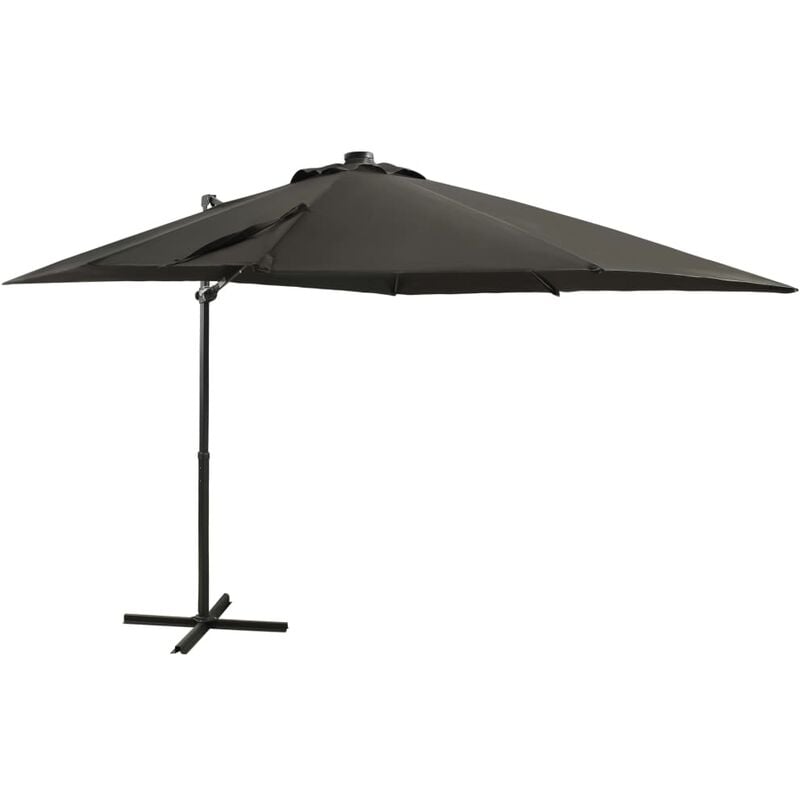 

Sombrilla voladiza con poste y luces LED 250 cm antracita - Antracita - Youthup