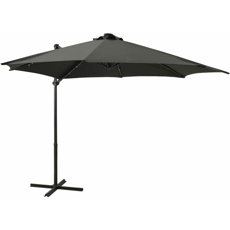 

Sombrilla voladiza con poste y luces LED 300 cm antracita - Antracita - Youthup