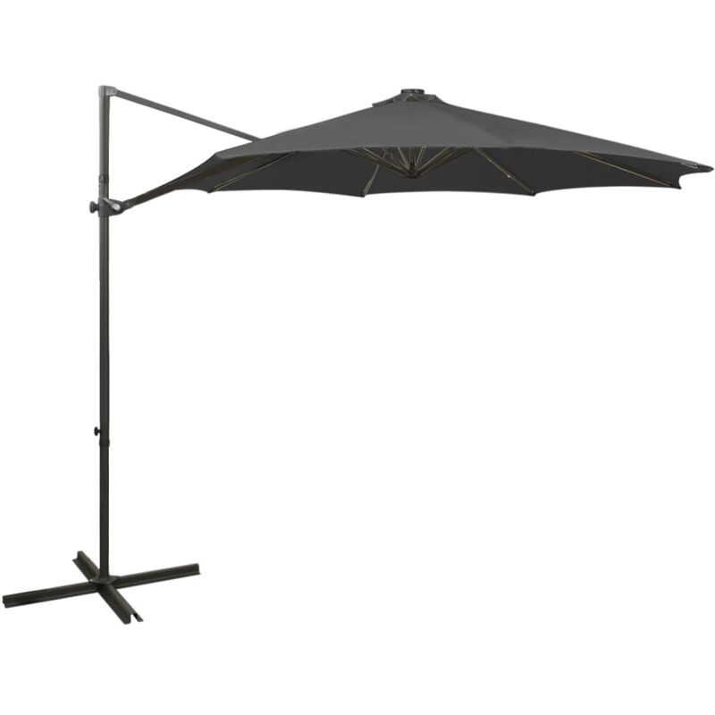 

Sombrilla voladiza con poste y luces LED 300 cm antracita - Antracita - Youthup