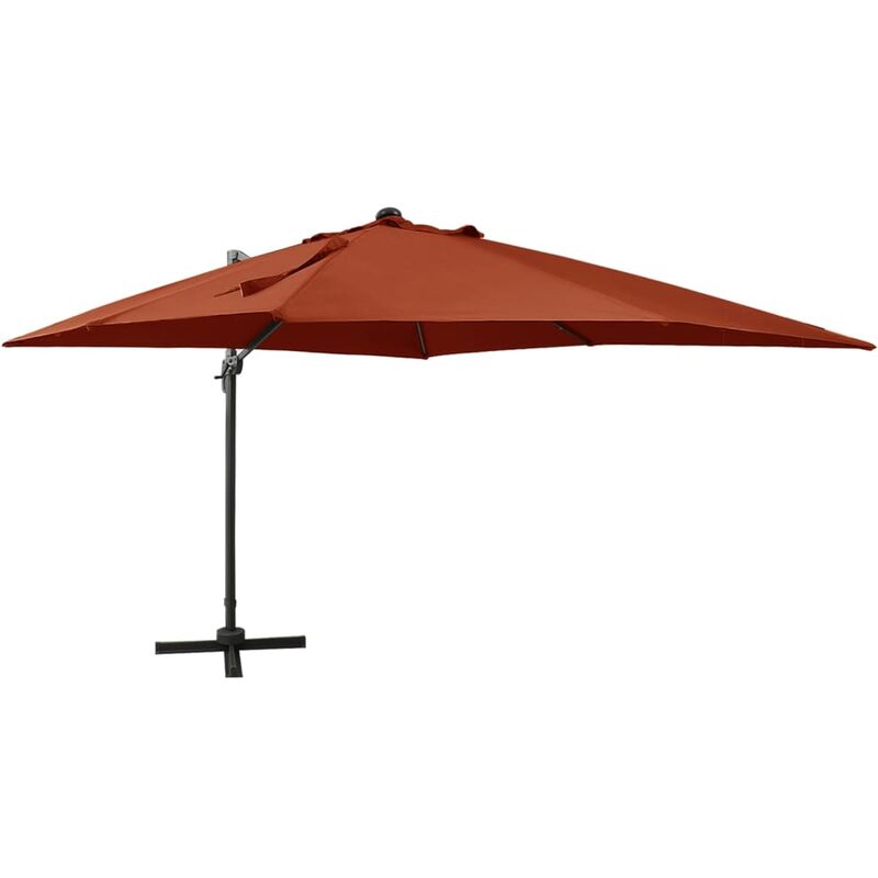 

Sombrilla voladiza con poste y luces LED terracota 300 cm - Youthup