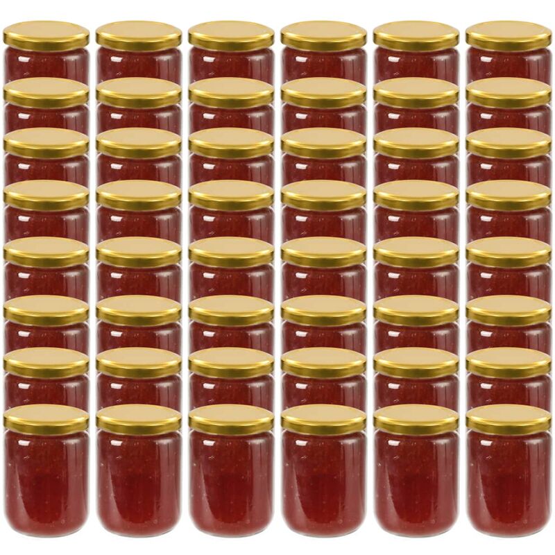 

YOUTHUP Tarros de mermelada de vidrio con tapa dorada 48 uds 230 ml - Oro