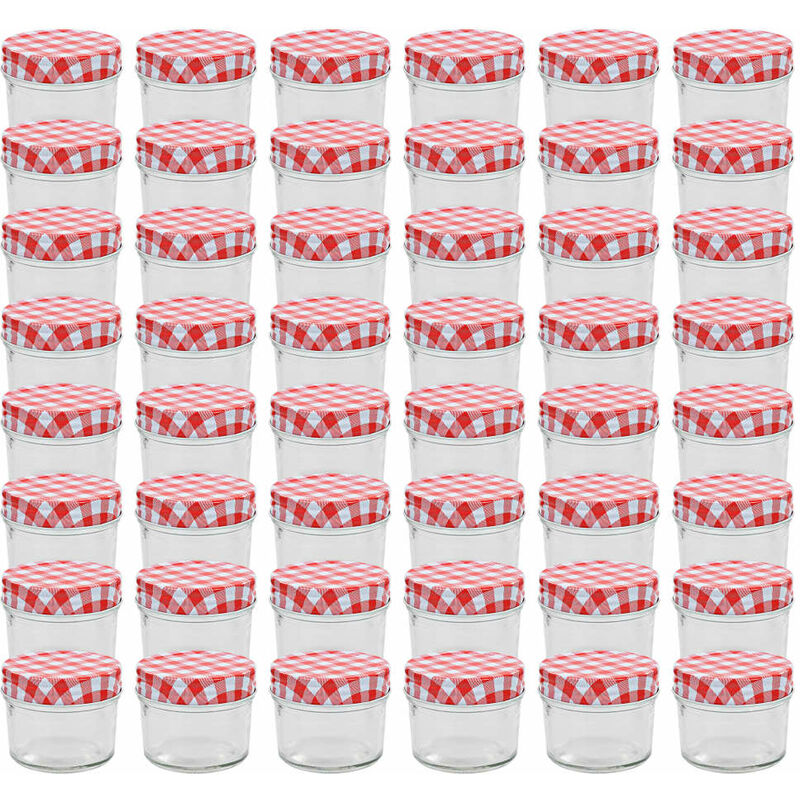 

Tarros de mermelada de vidrio tapa blanca y roja 48 uds 110 ml - Rojo - Youthup