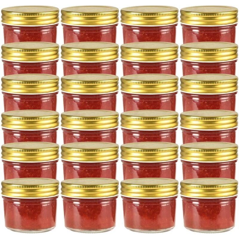 

YOUTHUP Tarros de mermelada de vidrio tapa dorada 24 uds 110 ml - Oro