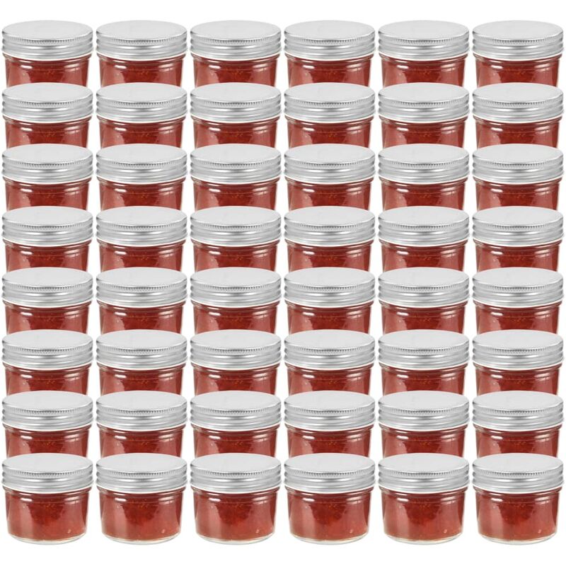 

Tarros de mermelada de vidrio tapa plateada 48 uds 110 ml - Plateado - Youthup