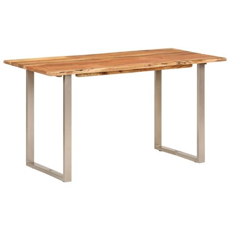 Tavolo da pranzo legno chiaro e bianco 140 x 80 cm BIONDI 