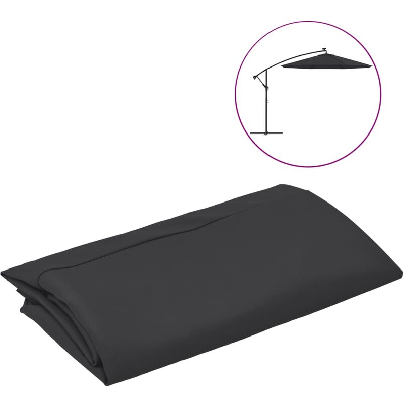 

Youthup - Tela de repuesto para sombrilla voladiza negro 350 cm