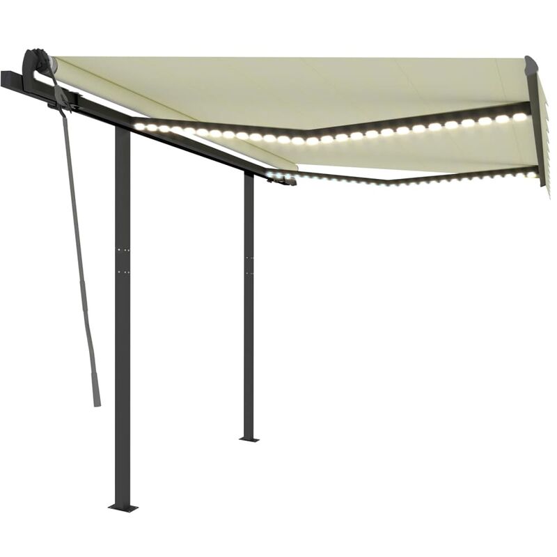 

Toldo automático con LED sensor de viento color crema 3,5x2,5 m - Youthup