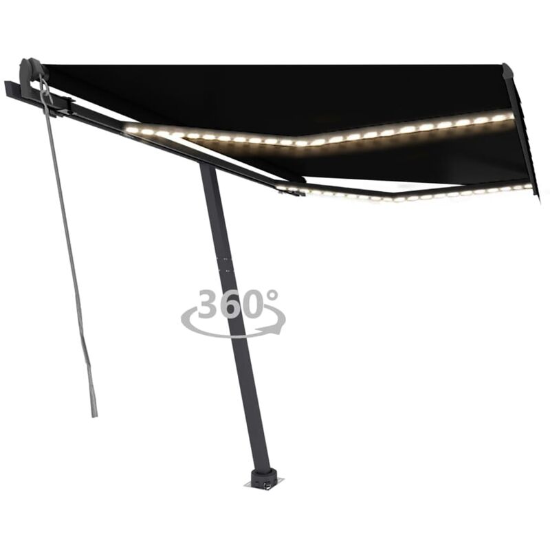 

Toldo automático con LED y sensor de viento antracita 350x250cm - Antracita - Youthup