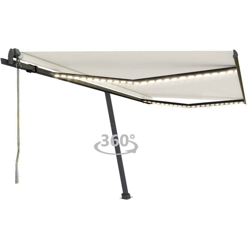 

Toldo automático con LED y sensor de viento crema 400x350 cm - Crema - Youthup