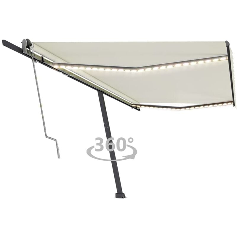 

Toldo automático con LED y sensor de viento crema 500x300 cm - Crema - Youthup