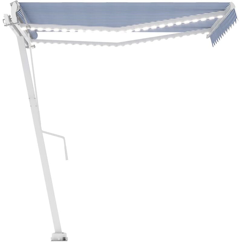 

Toldo automático LED sensor de viento azul y blanco 350x250 cm - Azul - Youthup