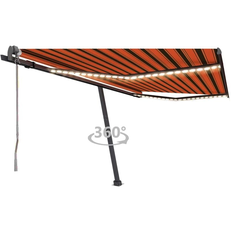 

Toldo automático LED sensor de viento naranja marrón 450x300 cm - Naranja - Youthup
