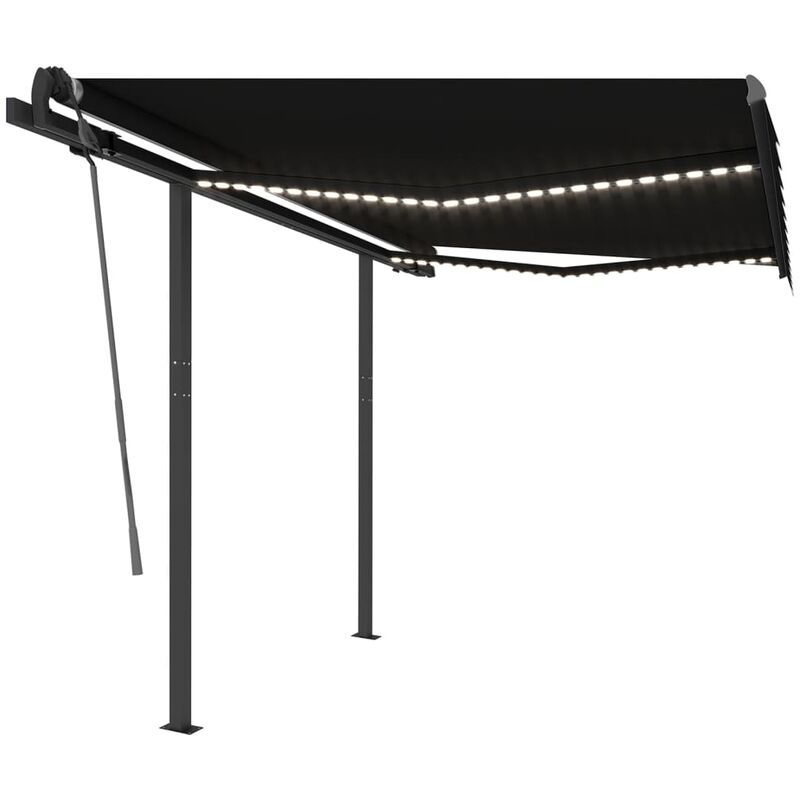 

YOUTHUP Toldo automático LED y sensor de viento gris antracita 3x2,5 m