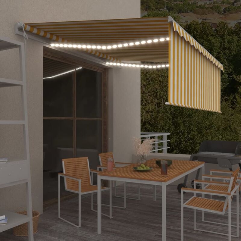 

Toldo automático persiana LED sensor de viento 4,5x3m - Amarillo - Youthup