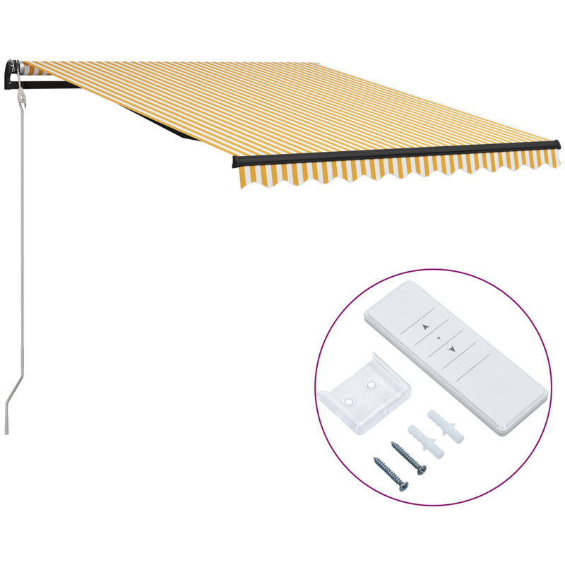 

Toldo automático retráctil amarillo y blanco 300x250 cm - Amarillo - Youthup