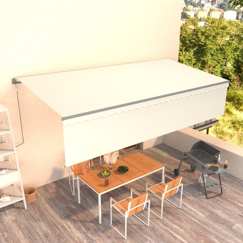 

YOUTHUP Toldo automático retráctil con persiana 6x3 m crema - Crema