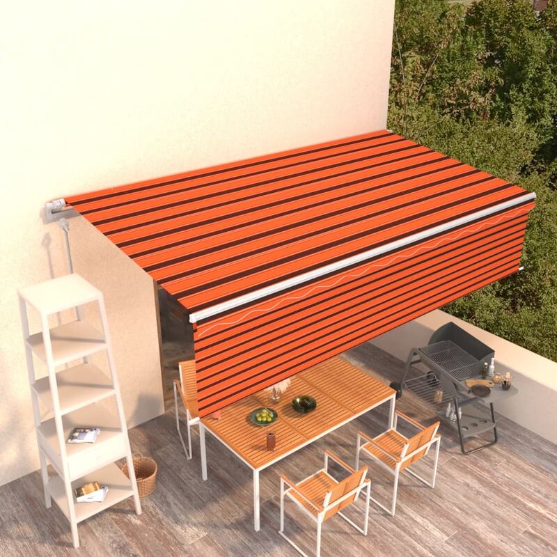 

Toldo automático retráctil con persiana 6x3 m naranja y marrón - Naranja - Youthup