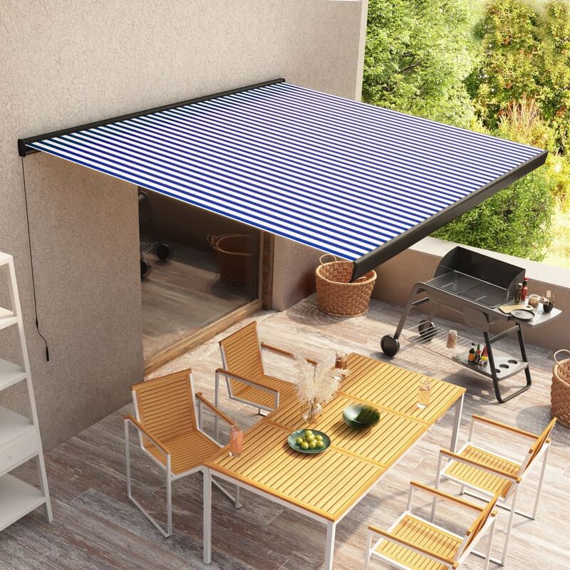 

Toldo de carrete manual azul y blanco 350x250 cm - Azul - Youthup