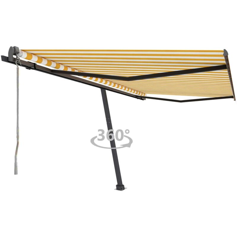 

Toldo de pie automático amarillo y blanco 400x300 cm - Amarillo - Youthup