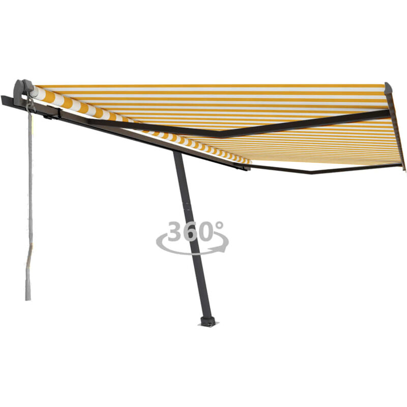 

Toldo de pie automático amarillo y blanco 400x350 cm - Amarillo - Youthup