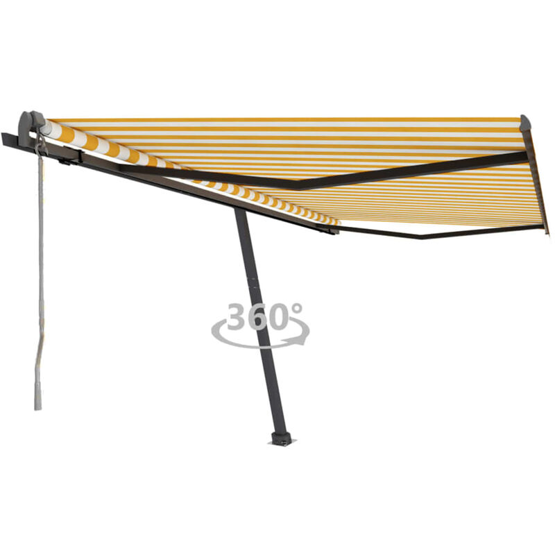 

Toldo de pie automático amarillo y blanco 450x300 cm - Amarillo - Youthup