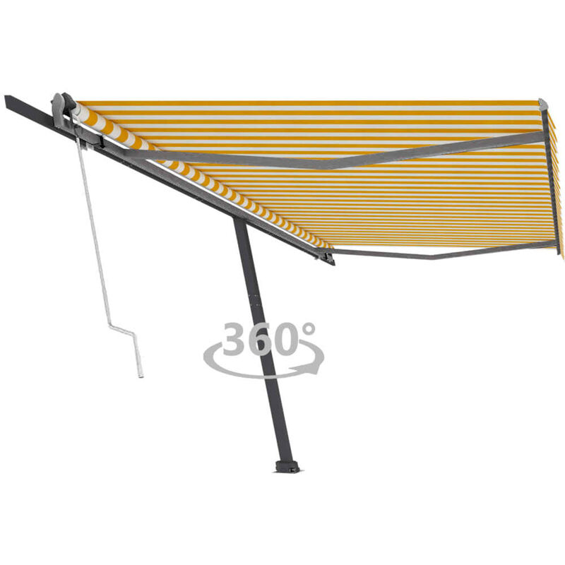 

Toldo de pie automático amarillo y blanco 500x300 cm - Amarillo - Youthup