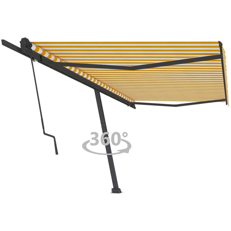 

Toldo de pie automático amarillo y blanco 500x350 cm - Amarillo - Youthup
