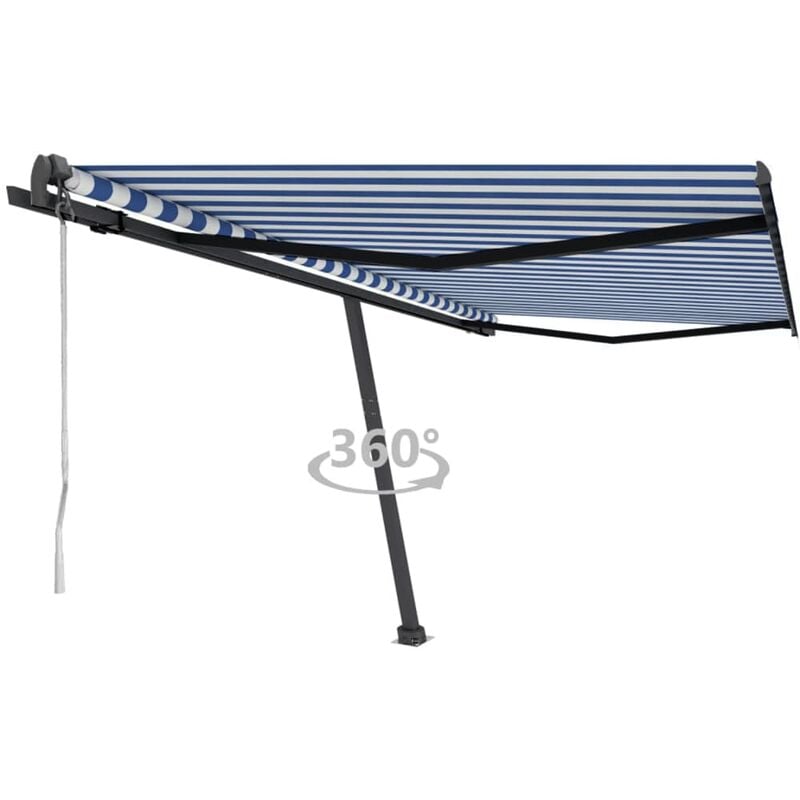 

Toldo de pie automático azul y blanco 450x350 cm - Azul - Youthup