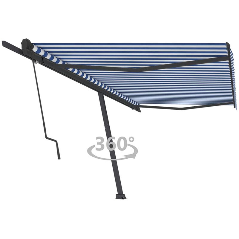 

Toldo de pie automático azul y blanco 500x350 cm - Azul - Youthup