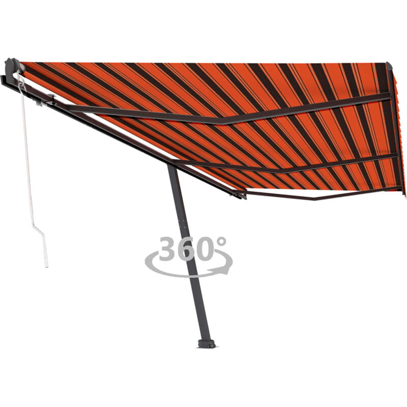 

Toldo de pie automático naranja y marrón 600x300 cm - Naranja - Youthup