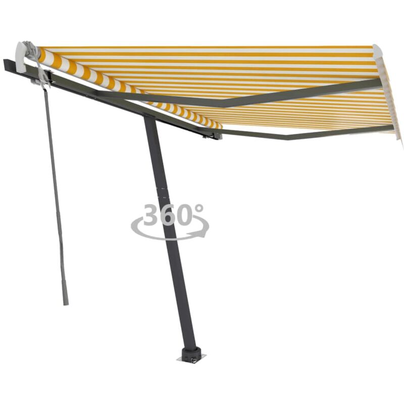 

Toldo de pie manual retráctil amarillo y blanco 300x250 cm - Amarillo - Youthup