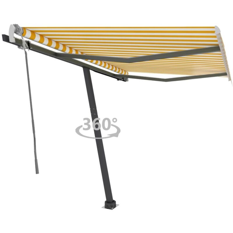 

Toldo de pie manual retráctil amarillo y blanco 350x250 cm - Amarillo - Youthup