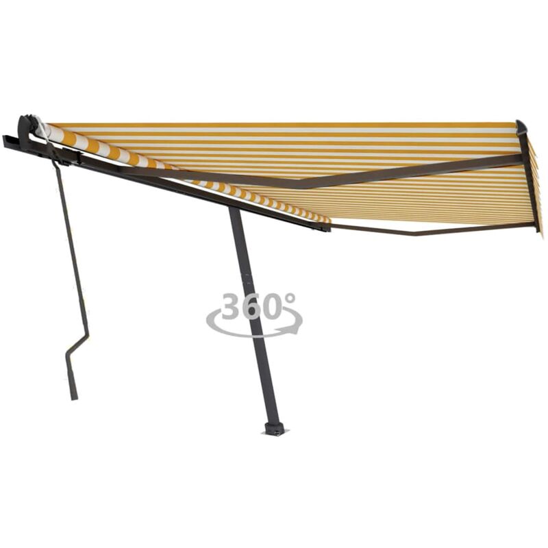 

Toldo de pie manual retráctil amarillo y blanco 450x300 cm - Amarillo - Youthup