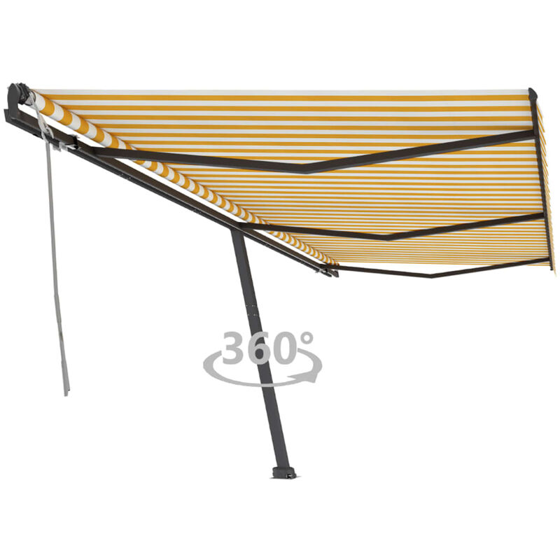 

Toldo de pie manual retráctil amarillo y blanco 600x350 cm - Amarillo - Youthup