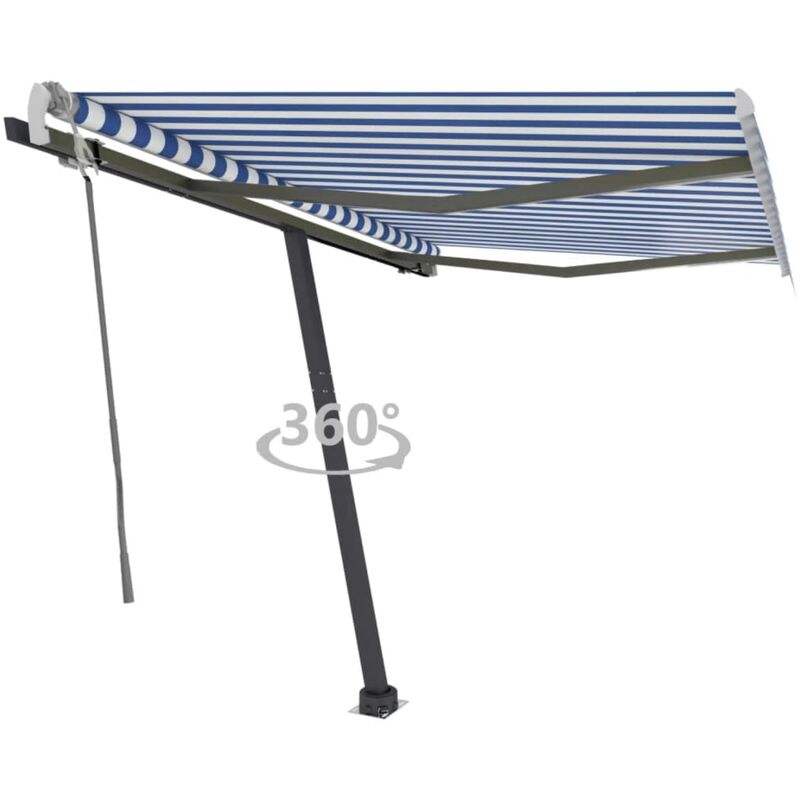 

Toldo de pie manual retráctil azul y blanco 300x250 cm - Azul - Youthup
