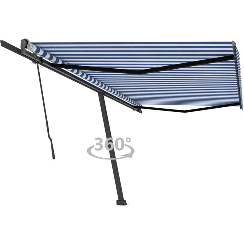 

Toldo de pie manual retráctil azul y blanco 500x300 cm - Azul - Youthup