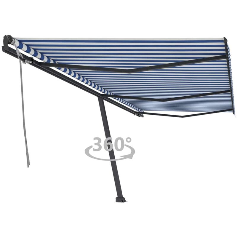 

Toldo de pie manual retráctil azul y blanco 600x300 cm - Azul - Youthup