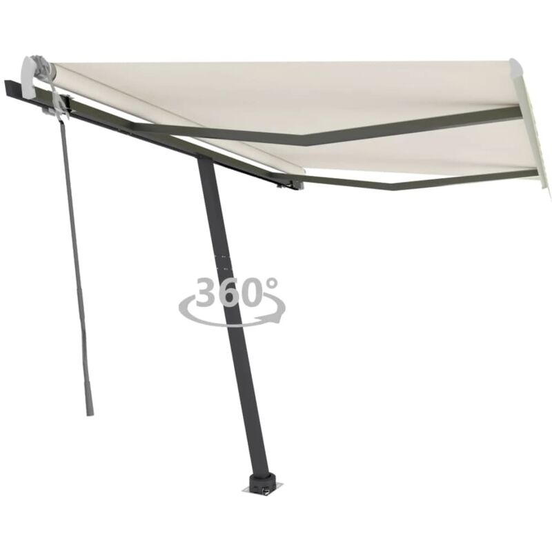 

YOUTHUP Toldo de pie manual retráctil crema 300x250 cm - Crema