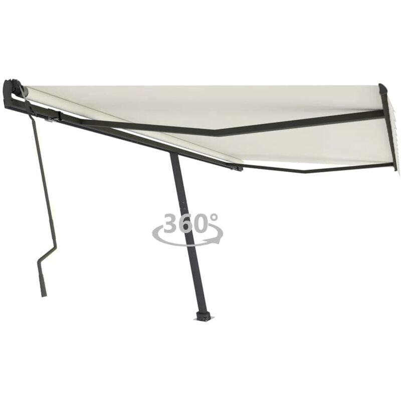 

YOUTHUP Toldo de pie manual retráctil crema 400x300 cm - Crema
