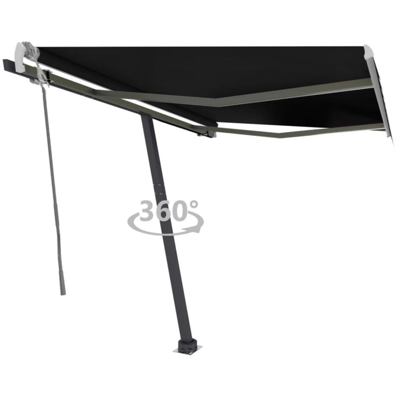 

Toldo de pie manual retráctil gris antracita 350x250 cm - Antracita - Youthup